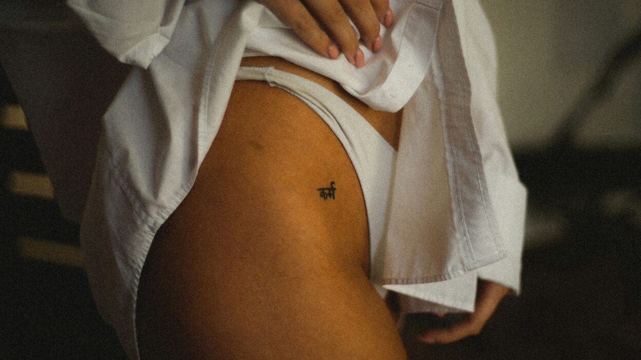 Woman in her underwear